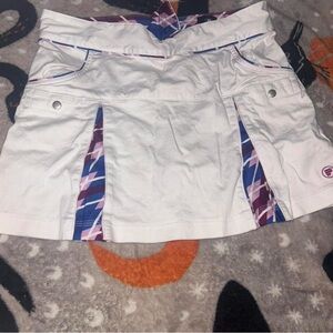 Stylish Women's White Skirt with Purple Accents